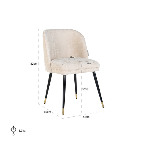 Axis White Chenille Chair